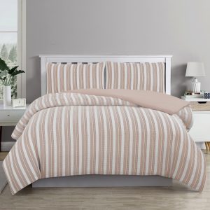 Cove TEXTURED ROSE DUST QUILT COVER SET - DOUBLE