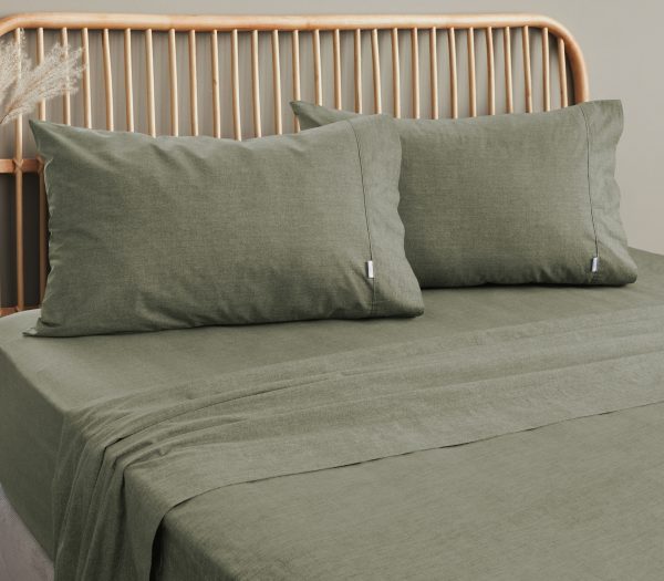 Embre Linen Look Washed Cotton SHEET SET – Khaki