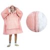 Blanket Hoodie with Sherpa Reverse Plain Coral