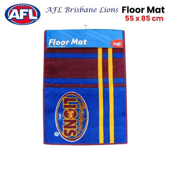 Brisbane Lions Rubber Backed Floor Mat 55 x 85 cm