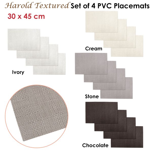 Set of 4 PVC Table Placemats Harold Chocolate