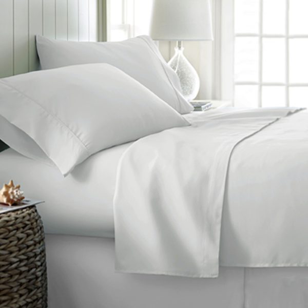 400TC Cotton Sateen Sheet Set King – White