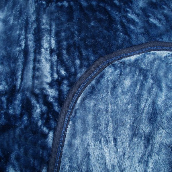 375gsm 1 Ply Solid Faux Mink Blanket Queen 200×240 cm Navy