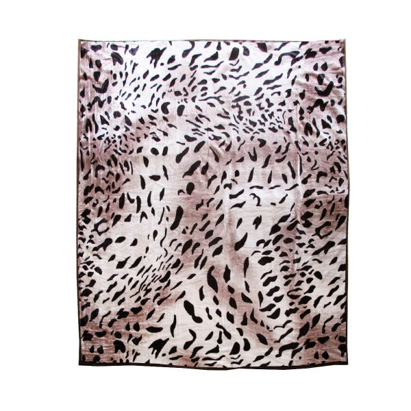 675gsm 2 Ply Animal Print Faux Mink Blanket Queen 200×240 cm Jaguar