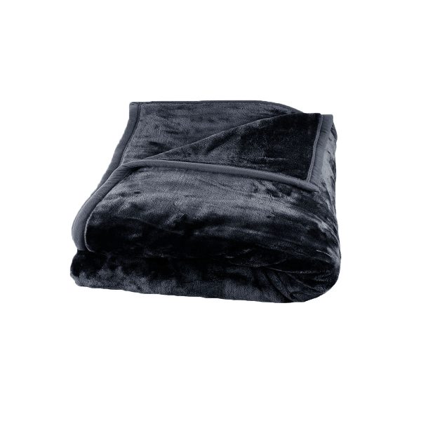 675gsm 2 Ply Solid Faux Mink Blanket Queen 200×240 cm Charcoal