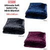 675gsm 2 Ply Solid Faux Mink Blanket Queen 200×240 cm Charcoal