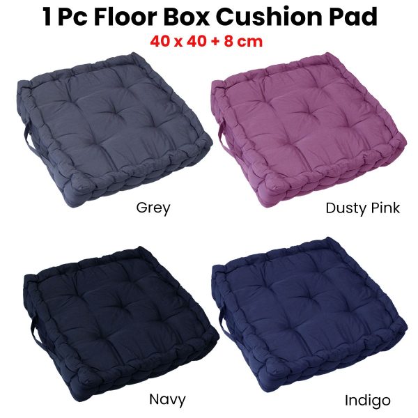 1 Pc Floor Box Cushion Pad 40 x 40+ 8 cm Dusty Pink