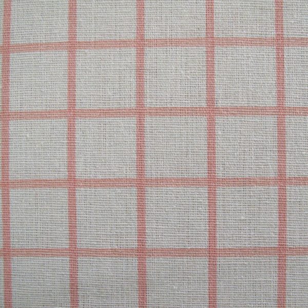 Cotton Grid Checks Oblong Table Cloth Coral 150 x 230cm