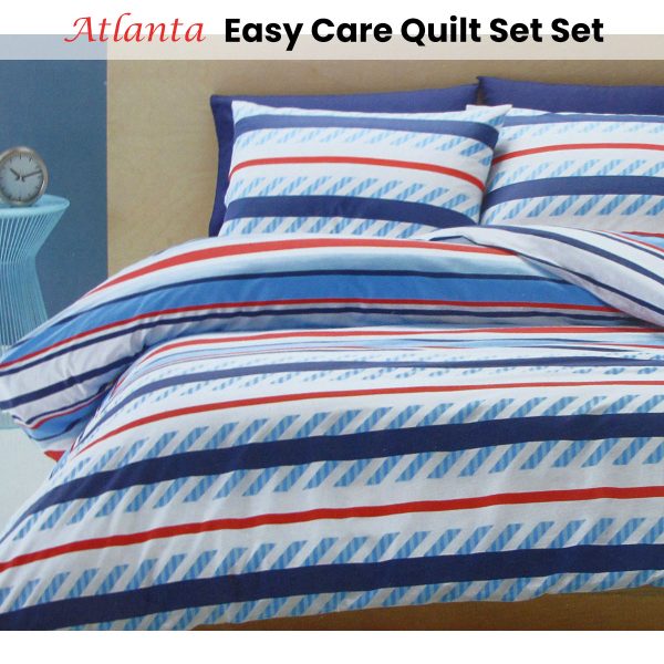 Atlanta Striped Easy Care Quilt Cover Set King