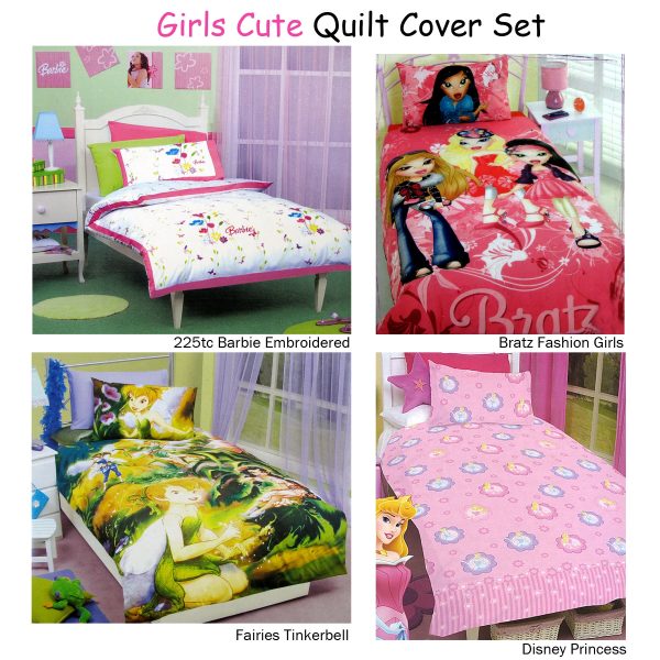 Embroidery Quilt Cover Set – DOUBLE, Fairies Tinkerbell