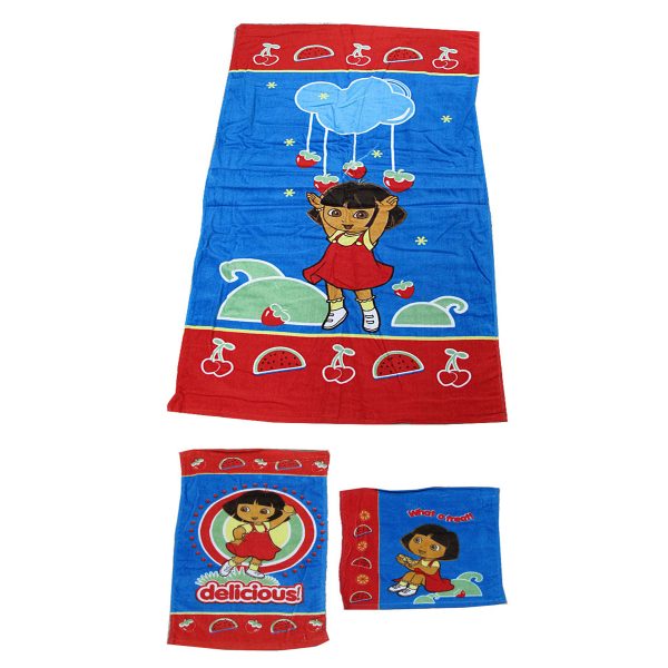 3 Pce Kids Licensed Beach Towel Set Dora the Explorer