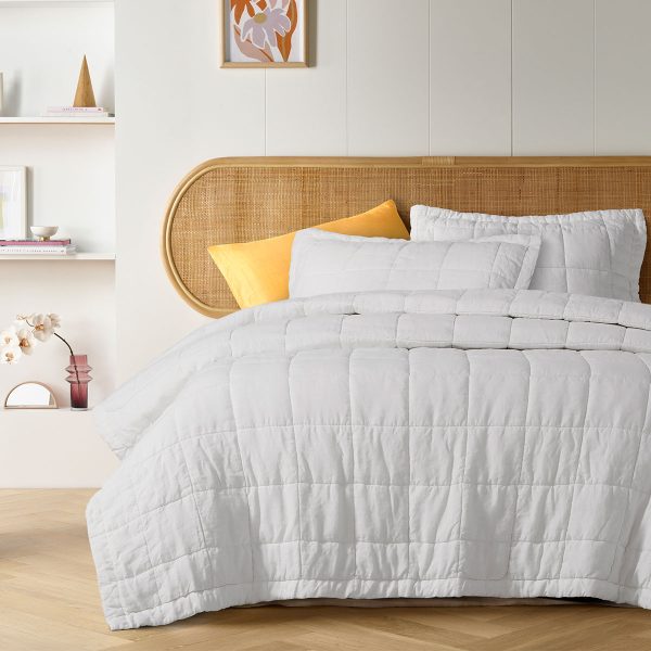 White French Linen Coverlet Set King