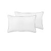 Pair of White/Black Piped Hotel Deluxe Cotton Standard Pillowcases