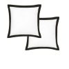 Pair of White/Black Tailored Hotel Deluxe Cotton European Pillowcases