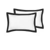 Pair of White/Black Tailored Hotel Deluxe Cotton Standard Pillowcases