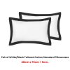 Pair of White/Black Tailored Hotel Deluxe Cotton Standard Pillowcases