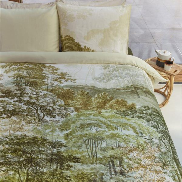 Arcadia Green Cotton Sateen Quilt Cover Set King