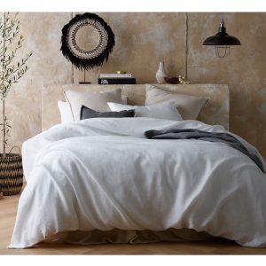 White Hemp Quilt Cover Set Super King