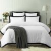 White/Black Tailored Hotel Deluxe Cotton Quilt Cover Set Super King