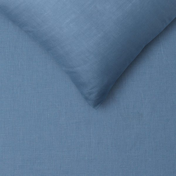 100% Linen Brilliant Blue Sheet Set Double