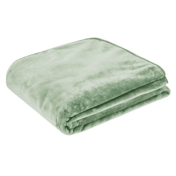 450gsm Solid Faux Mink Blanket Sage