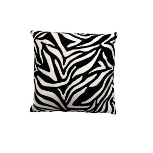 J.Elliot Home Zebra Embroidered Black Filled Cushion 43 x 43 cm