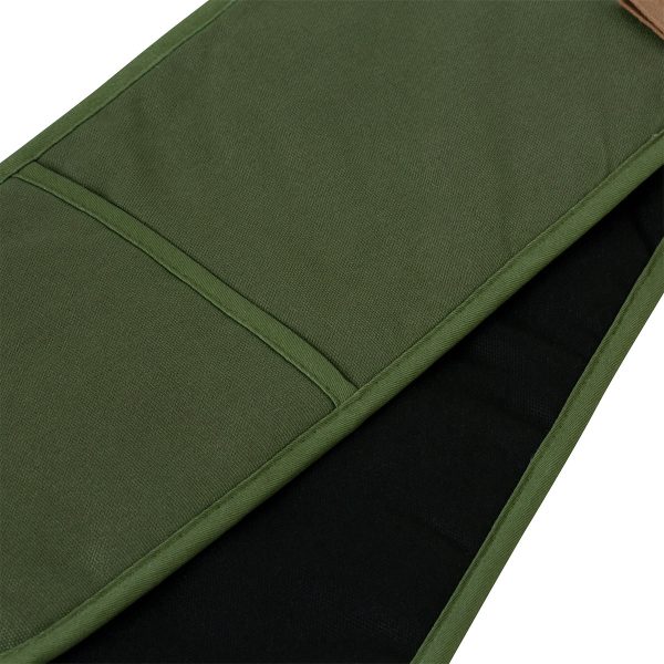 Selby Cotton Double Oven Mitt Glove 17 x 82 cm Olive & Black