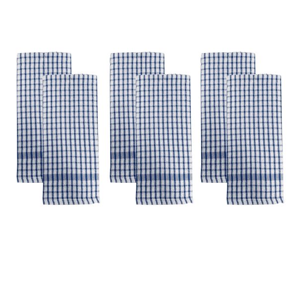 Set of 6 Elly Terry Tea Towels Blue