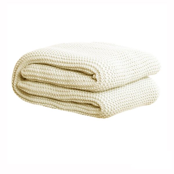 IDC Homewares Chunky Knit Throw 125 x 150 cm Ivory