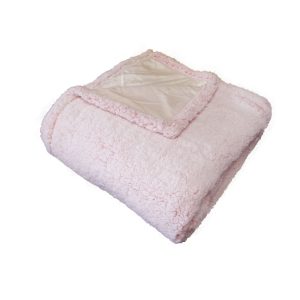 IDC Homewares Sofie Sherpa Fleece Throw Rug Pink