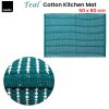 Classic Teal 100% Cotton Kitchen Mat Rug