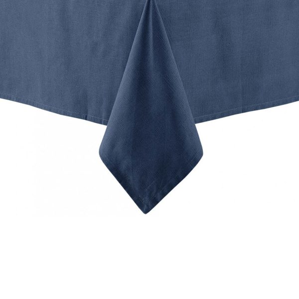 Base Navy Linen Look 100% Cotton Tablecloth 150 x 300 cm