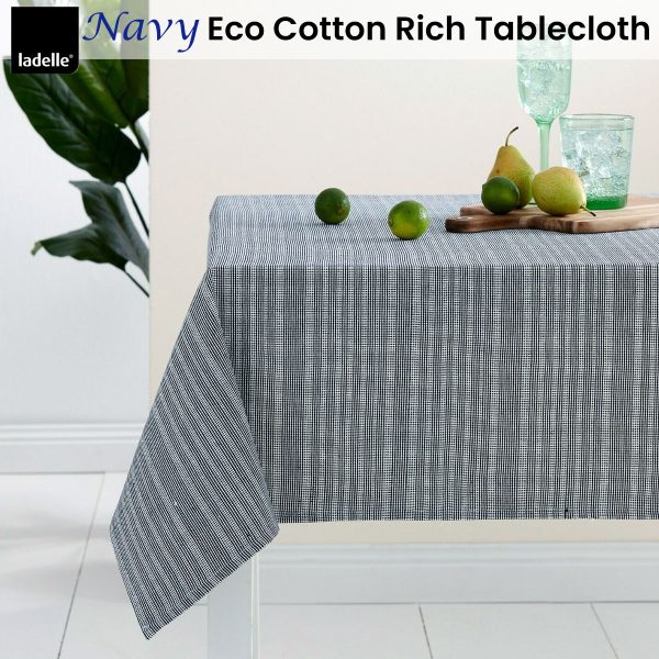 Navy Eco Cotton Rich Tablecloth 150 x 300 cm