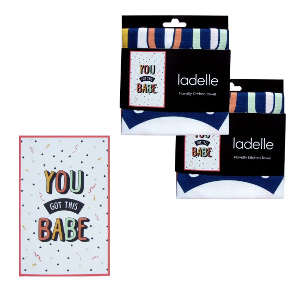 Set of 2 Cotton Tea Towels You Got This Babe