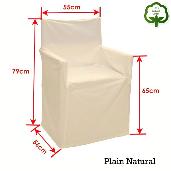 Alfresco 100% Cotton Director Chair Cover – Plain Natural