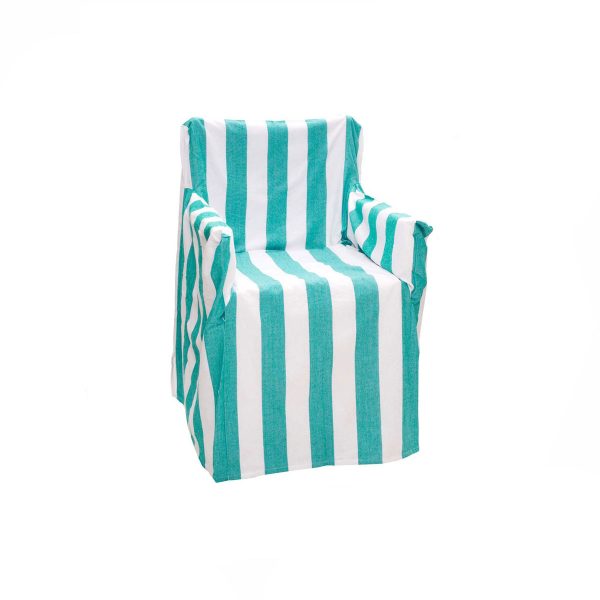 Alfresco 100% Cotton Director Chair Cover – Striped Ocean Blue