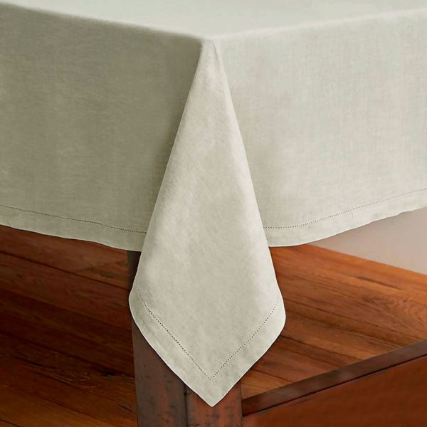 Pure Cotton Hemstitch Tablecloth 150 x 260 cm – Beige