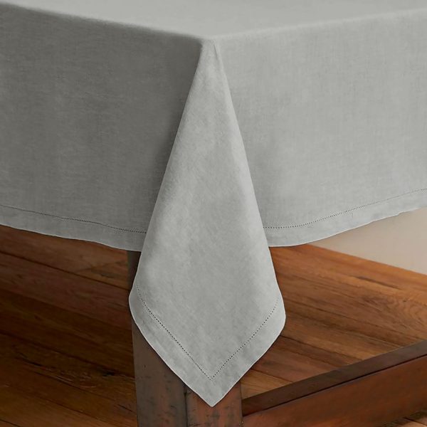 Pure Cotton Hemstitch Tablecloth 150 x 360 cm – Grey