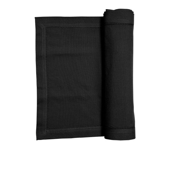 Elegant Hemstitch Table Runner Black