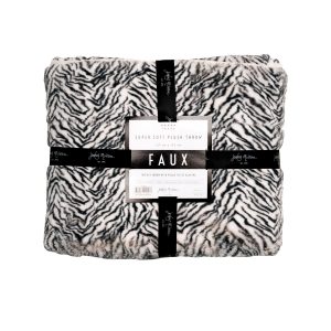 Jenny Mclean 500GSM Cosy Faux Throw 127x152cm – Zebra