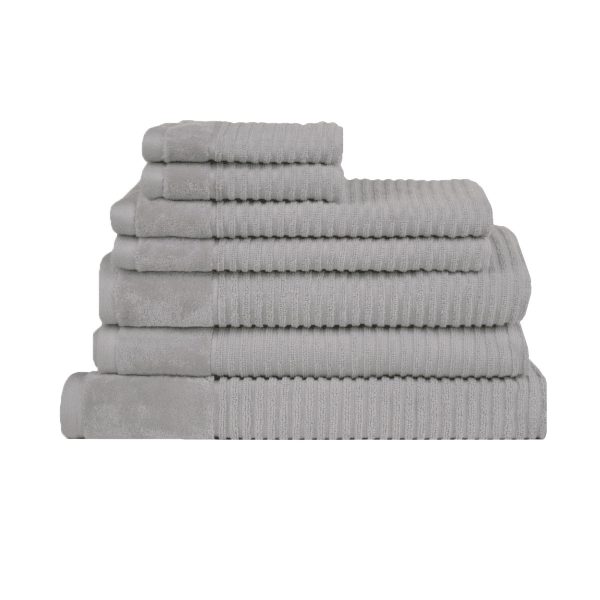 7 Piece Cotton Bath Towel Set – Silver