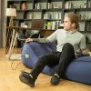 Lazy Camping Air Bag Sofa Bed for Beach Sleeping Navy blue