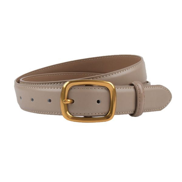 Classic Leather Belts for Women, Joyreap Genuine Leather Womens Belts with Gold Buckle – Khaki