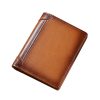 100% Genuine Leather Men’s Wallet RFID Blocking Card Holder Bifold and Long Wallets (Bifold Verticle) – Brown