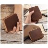 Genuine Leather Large Capacity RFID Anti-magnetic Money Clip Organ Wallets – Coffee