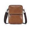 Genuine leather men’s crossbody bag oiled wax leather Satchel Crossbody Bag – Brown