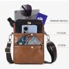 Genuine leather men’s crossbody bag oiled wax leather Satchel Crossbody Bag – Brown