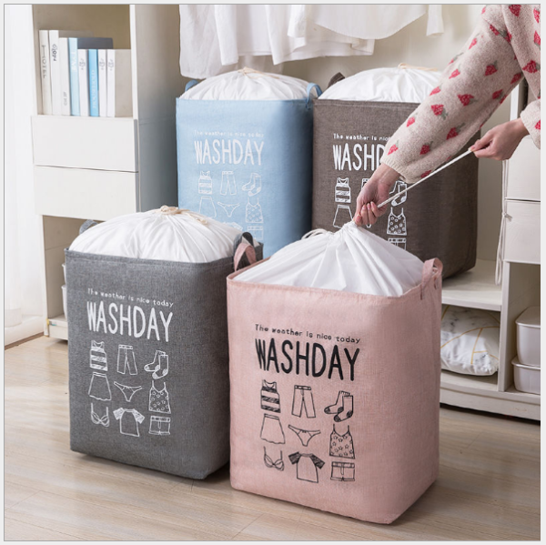 Ex-Large Capacity Collapsible Laundry Basket Foldable Washing Bin Hamper Linen (Grey)