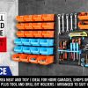 86Pc Wall Mounted Parts Storage Bins Tool Holder Rack Workshop Organiser