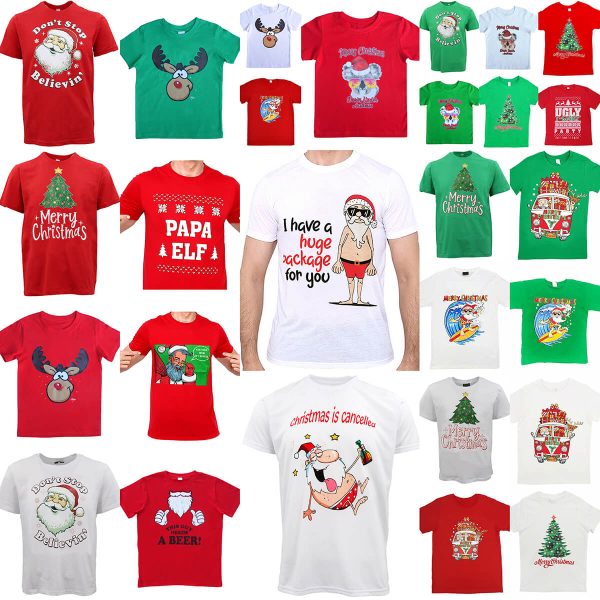 New Funny Adult Xmas Christmas T Shirt Tee Mens Womens 100% Cotton Jolly Ugly, Santa Drive Kombi (Red) – XS